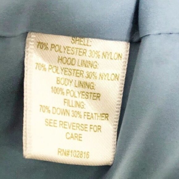 Garnet Hill — Long Down Puffer Coat (Slate Blue) - Picture 3 of 3